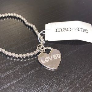 Silver mac and me LOVED bracelet
